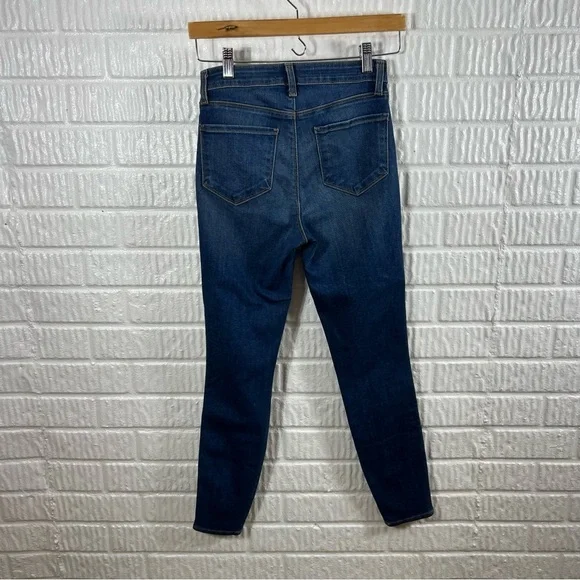 L’agence Margot Racer Stripe High Rise Ankle Skinny Neptune 25 - Picture 7 of 8